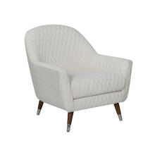 Quilted Fabric White Lounge Chair